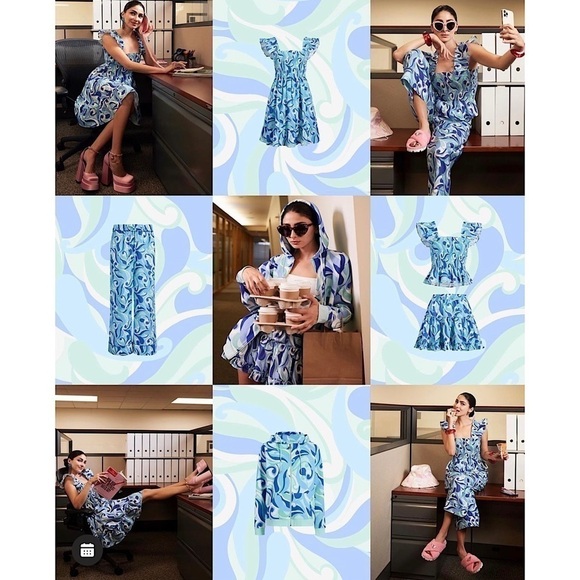 NWT HILL HOUSE Psychedelic Wave Print Fleece Zip‎ Up Hooded Sweatshirt S - Picture 12 of 13